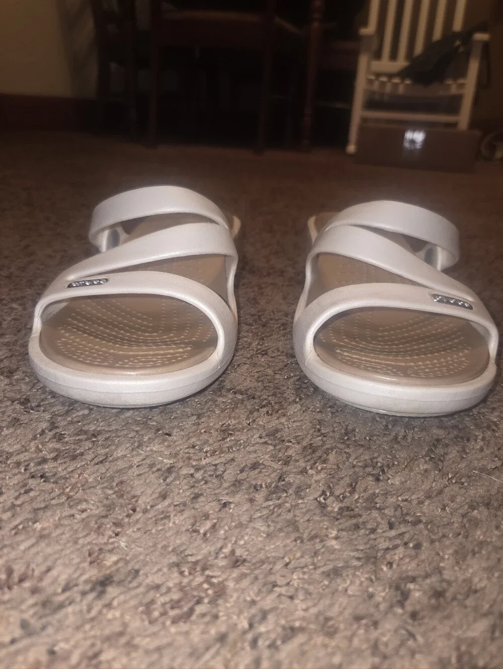 Crocs Patricia Wedge Sandals Oyster Womens Size 8W